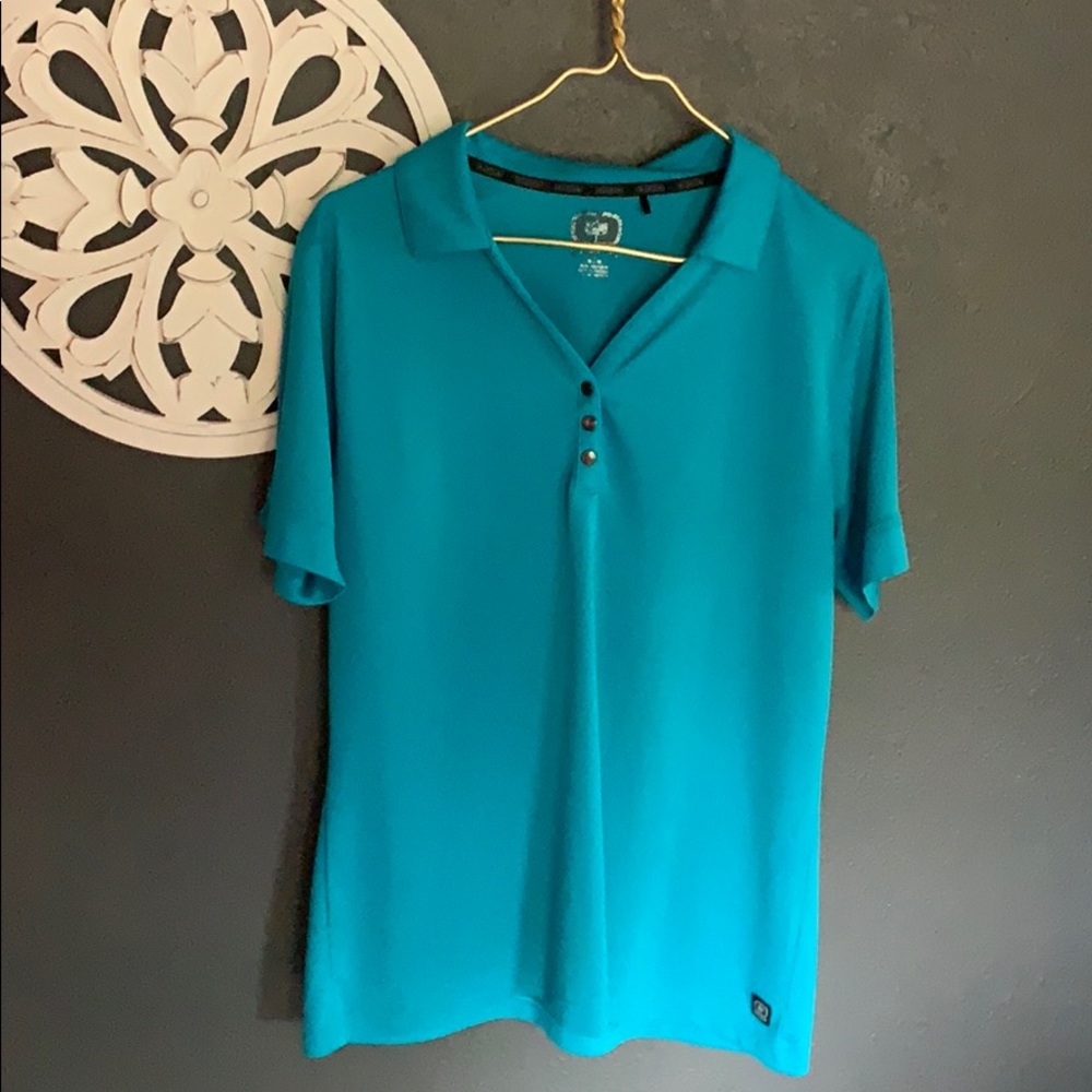 EUG Ogio turquoise blue dress polo XL
